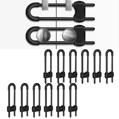 Picture of Baby Proofing Cabinets,Cabinet Locks for Babies,12 Pack U-Shaped Child Locks for Cabinets, Child Proof Cabinet Latches,Child Safety Cabinet Locks with Adjustable by SPISPI (Black)