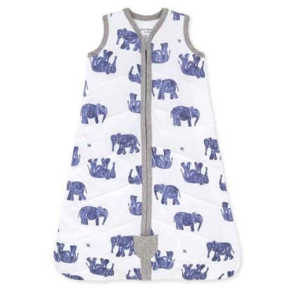 Picture of Burt's Bees Baby Baby Beekeeper Wearable Blanket, 100% Organic Cotton, Swaddle Transition Sleeping Bag, Quilted Elephants, Medium