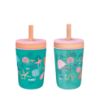 Picture of Zak Designs Kelso 15 oz Tumbler Set, (Shells) Leak-Proof Screw-On Lid with Straw Made of Durable Plastic and Silicone, Perfect Cup Bundle for Kids (2pc Set)