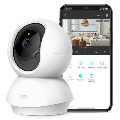Picture of TP-Link Tapo 2K Pan/Tilt Security Camera for Baby Monitor, Pet Camera w/ Motion Detection and Tracking, 2-Way Audio, Night Vision, Cloud & SD Card Storage, Works w/ Alexa & Google Home (Tapo C210)
