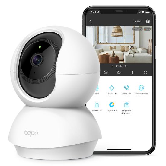 Picture of TP-Link Tapo 2K Pan/Tilt Security Camera for Baby Monitor, Pet Camera w/ Motion Detection and Tracking, 2-Way Audio, Night Vision, Cloud & SD Card Storage, Works w/ Alexa & Google Home (Tapo C210)