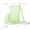 Picture of Olababy Clear View Silicone Training Cup with Straw Lid | Toddler Sippy Trainer 12mo+ | Unbreakable Water Drinking Cups for Kids 2yr+ | Baby Led Weaning & Feeding Supplies (Kiwi, 9 oz)