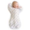 Picture of SwaddleDesigns Transitional Swaddle Sack, Arms Up Half-Length Sleeves & Mitten Cuffs, Swaddle for Newborn Transition to Baby Sleep Sack Wearable Blanket, 3-6mo, 14-21 lb, Watercolor Peachy Pink Floral