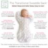 Picture of SwaddleDesigns Transitional Swaddle Sack, Arms Up Half-Length Sleeves & Mitten Cuffs, Swaddle for Newborn Transition to Baby Sleep Sack Wearable Blanket, 3-6mo, 14-21 lb, Watercolor Peachy Pink Floral