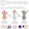 Picture of SwaddleDesigns Transitional Swaddle Sack, Arms Up Half-Length Sleeves & Mitten Cuffs, Swaddle for Newborn Transition to Baby Sleep Sack Wearable Blanket, 3-6mo, 14-21 lb, Watercolor Peachy Pink Floral