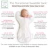 Picture of SwaddleDesigns Transitional Swaddle Sack, Arms Up Half-Length Sleeves & Mitten Cuffs, Swaddle for Newborn Transition to Baby Sleep Sack Wearable Blanket, Med, 3-6 month, 14-21 lb, Pink Tiny Triangles