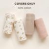 Picture of Konssy Muslin Baby Lounger Cover 2 Pack, 100% Cotton Newborn Lounger Cover, Soft and Breathable Lounger Slipcover for Boys Girls, Covers Only (Summer Wheat, Pear)