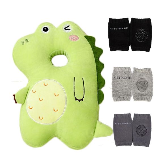 Picture of Feidoog Baby Head Protector Cushion Backpack with 3 Knee Pads for Walking & Crawling,Green