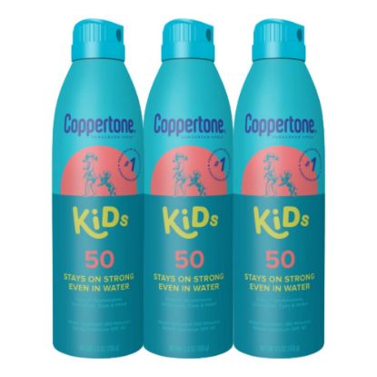 Picture of Coppertone Kids Sunscreen Spray SPF 50, Gifts for Moms, Water Resistant Spray on Sunscreen for Kids, Pediatrician Recommended, 5.5 Oz Can, Pack of 3