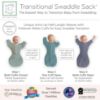 Picture of SwaddleDesigns Transitional Swaddle Sack, Arms Up Half-Length Sleeves & Mitten Cuffs, Swaddle for Newborn Transition to Baby Sleep Sack Wearable Blanket, 0-3 mo, 6-14 lb, Watercolor Mountains & Trees