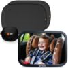 Picture of Onco Baby Car Mirror & Window Shades Bundle (18.9 12) - UPF 50+ Shade, 100% Shatter-Proof Mirror, Universal for Car Journeys