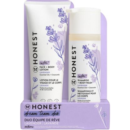 Picture of The Honest Company 2-in-1 Cleansing Shampoo + Body Wash and Face + Body Lotion Bundle | Gentle for Baby | Naturally Derived | Lavender Calm, 18.5 fl oz