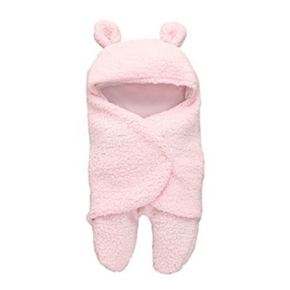 Picture of Baby Blanket Newborn Baby Swaddle Wrap Soft Winter Baby Bedding Blanket Pink