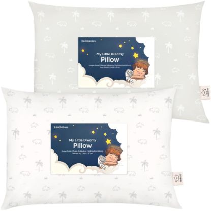 Picture of 2-Pack Toddler Pillow 13x18 - Soft Organic Cotton Kids Travel Bed Pillows for Sleeping, School, Nap, Machine Washable, Toddlers 2 to 5, Pillowcase Sold Separately (Wild Horns)