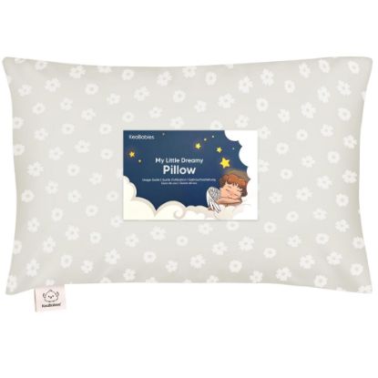 Picture of Toddler Pillow with Pillowcase - 13x18 My Little Dreamy Kids Travel Bed Pillows for Sleeping, Organic Cotton Small Pillowcase, Soft & Breathable, Machine Washable, Toddlers 2-5 Years Old (Meadow)