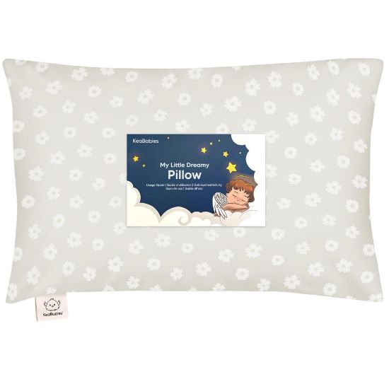 Picture of Toddler Pillow with Pillowcase - 13x18 My Little Dreamy Kids Travel Bed Pillows for Sleeping, Organic Cotton Small Pillowcase, Soft & Breathable, Machine Washable, Toddlers 2-5 Years Old (Meadow)