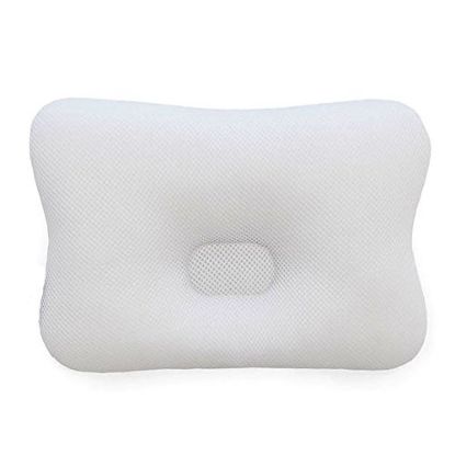 Picture of Baby Pillow for Newborn Breathable 3D Air Mesh Organic Cotton, Protection for Flat Head Syndrome Check Pink