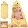Picture of KeaBabies Hooded Baby Towel for Newborn - Viscose Derived from Bamboo Large Baby Bath Towels with Hood for Boys, Girls, Toddler, Extra Absorbent & Soft Newborn Bath Essentials (Duck)