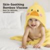 Picture of KeaBabies Hooded Baby Towel for Newborn - Viscose Derived from Bamboo Large Baby Bath Towels with Hood for Boys, Girls, Toddler, Extra Absorbent & Soft Newborn Bath Essentials (Duck)