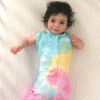 Picture of Happiest Baby Sleepea 5-Second Swaddle - 100% Organic Cotton Baby Swaddle Blanket - Doctor Designed Promotes Healthy Hip Development (Tie Dye Rainbow, Small)