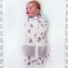 Picture of Happiest Baby Sleepea 5-Second Swaddle - 100% Organic Cotton Baby Swaddle Blanket - Doctor Designed Promotes Healthy Hip Development (Ivory Watermelons, Medium)