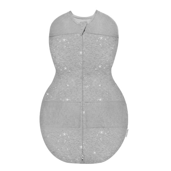 Picture of Happiest Baby Sleepea 5-Second Swaddle - 100% Organic Cotton Baby Swaddle Blanket - Doctor Designed Promotes Healthy Hip Development (Graphite Stars, Large)
