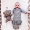 Picture of Happiest Baby Sleepea 5-Second Swaddle - 100% Organic Cotton Baby Swaddle Blanket - Doctor Designed Promotes Healthy Hip Development (Charcoal Stars, Small)