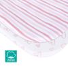 Picture of Bassinet Fitted Sheets Compatible with Ingenuity Bedside Bassinet/Regalo Basic Baby Bassinet(Small), 2 Pack, 100% Jersey Knit Cotton Fitted Sheets, Breathable and Heavenly Soft, Pink Print for Baby