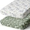 Picture of BROLEX Baby Fitted Crib Sheets: Kid Crib Sheets - Set of 2 for Toddler Standard Size Crib Mattress for Boys and Girls - Jersey Knit Crib Bed Sheets Zebra Forest