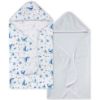 Picture of Burts Bees Baby Infant Hooded Towels Whale of a Tale Organic Cotton, Unisex Bath Essentials and Newborn Necessities, Soft Nursery Towel with Hood Set, 2-Pack Size 29 x 29 Inch