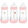 Picture of MAM 9oz Easy Start Anti-Colic Baby Bottles, Medium Flow, Breastfeeding-Like Silicone Nipple Bottle, Reduces Colic, Gas, & Reflux, Easy-to-Clean, BPA-Free, 2+ Months