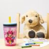 Picture of Zak Designs Disney Kelso Tumbler 15 oz Set (Minnie Mouse) Leak-Proof Screw-On Lid with Straw, Made of Durable Plastic and Silicone, Perfect Bundle for Kids