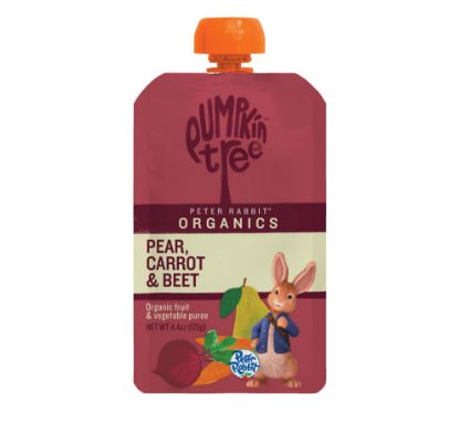 Picture of Pumpkin Tree Peter Rabbit Organics Beet, Carrot and Pear, 4.4 Ounce (Pack of 10)