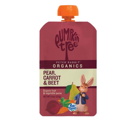 Picture of Pumpkin Tree Peter Rabbit Organics Beet, Carrot and Pear, 4.4 Ounce (Pack of 10)