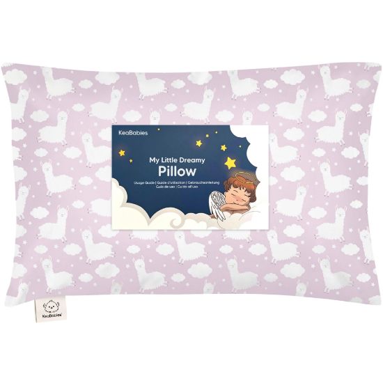 Picture of Toddler Pillow with Pillowcase - 13x18 My Little Dreamy Kids Travel Bed Pillows for Sleeping, Organic Cotton Small Pillowcase, Soft & Breathable, Machine Washable, Toddlers 2-5 Years Old (Alpacas)
