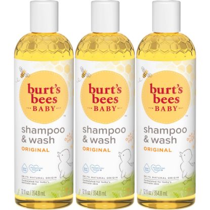 Picture of Burt's Bees Baby Shampoo and Body Wash, Tear Free Soap, 98% Natural Origina Baby Soap, Original Scent, 12 Oz (Pack of 3)