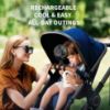 Picture of AMACOOL Battery Operated Stroller Fan Flexible Tripod Clip On Fan with 3 Speeds and Rotatable Handheld Personal Fans for Car Seat Crib Bike Treadmill (Black)