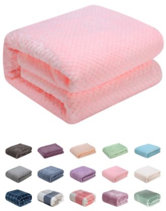 Picture of Fuzzy Throw Blanket, Plush Fleece Blankets for Adults, Toddler, Boys and Girls, Warm Soft Blankets and Throws for Bed, Couch, Sofa, Travel and Outdoor, Camping (Throw(50"x70"), L-Baby Pink)