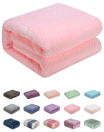 Picture of Fuzzy Throw Blanket, Plush Fleece Blankets for Adults, Toddler, Boys and Girls, Warm Soft Blankets and Throws for Bed, Couch, Sofa, Travel and Outdoor, Camping (Throw(50"x70"), L-Baby Pink)