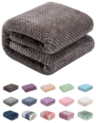 Picture of Fuzzy Throw Blanket, Plush Fleece Blankets for adults, Toddler, boys and Girls, Warm Soft Blankets and Throws for Bed, Couch, Sofa, Travel and Outdoor, Camping (Throw(50"x70"), L-Eagle Grey)