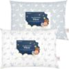 Picture of 2-Pack Toddler Pillow 13x18 - Soft Organic Cotton Kids Travel Bed Pillows for Sleeping, School, Nap, Machine Washable, Toddlers 2 to 5, Pillowcase Sold Separately (Dragons)
