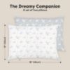 Picture of 2-Pack Toddler Pillow 13x18 - Soft Organic Cotton Kids Travel Bed Pillows for Sleeping, School, Nap, Machine Washable, Toddlers 2 to 5, Pillowcase Sold Separately (Dragons)