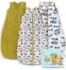 Picture of Cute Castle Baby Sleep Sack 6-12 Months - Lightweight 100% Cotton 2-Way Zipper TOG 0.5 Infant Wearable Blanket, Newborn Essentials Toddler Sleep Clothes, 3 Pack(Honey, Dinosaurs, Letters)
