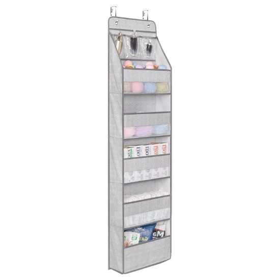 Picture of Univivi 6 - Layer Fabric Over the Door Organizer Gray Foldable Nursery Closet Storage, Large Hanging Door Organizer for Cosmetics, Toys and Sundries…