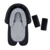 Picture of COOLBEBE New Babybody Support & Strap Covers Set for Newborn Infant Toddler- Extra Soft Stroller Cushion Pads Car Seat Insert, Perfect for Carseats, Strollers, Swings, Black