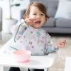 Picture of Bumkins Sleeved Bib for Girl or Boy, Baby and Toddler for 6-24 Mos, Essential Must Have for Eating, Feeding, Baby Led Weaning Supplies, Long Sleeve Mess Saving Food Catcher, 2-pk Floral and Lace