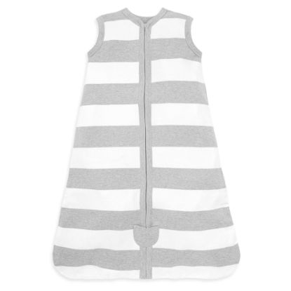 Picture of Burt's Bees Baby Baby Beekeeper Wearable Blanket, 100% Organic Cotton, Swaddle Transition Sleeping Bag, Light Grey Stripe, Small