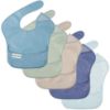 Picture of Tiny Twinkle Mess-Proof Baby Bib - Waterproof Bib for Baby Boy or Girl - Machine Washable - Adjustable Closure - PVC, BPA & Phthalate Free - Great for Travel - Baby Food Bibs (5 Pack, Boy Spring)