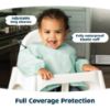 Picture of Tiny Twinkle Mess Proof Baby Bib |2 Pack Waterproof Smock Bib for Eating, Machine Washable Full Sleeve with Pocket (Sage Charcoal, Small 6-24 Months)