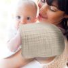 Picture of Yoofoss Muslin Burp Cloths for Baby 10 Pack 100% Cotton Baby Washcloths for Boys Girls Large 20''X10'' Super Soft and Absorbent Apricot White